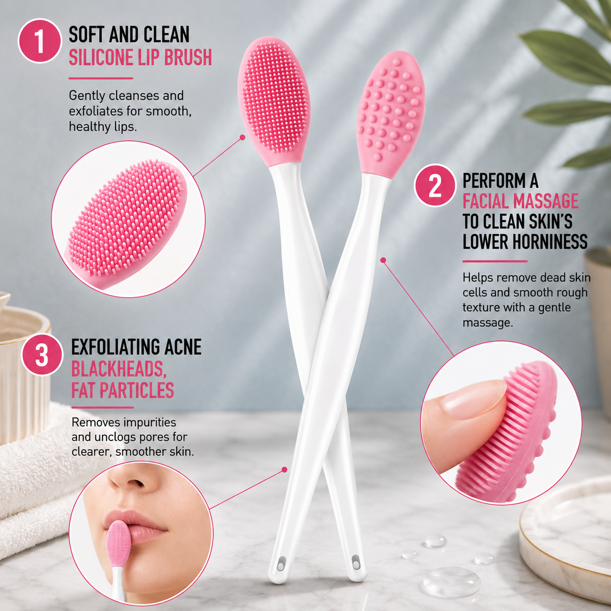 PureTouch – Silicone Facial & Lip Exfoliating Brush
