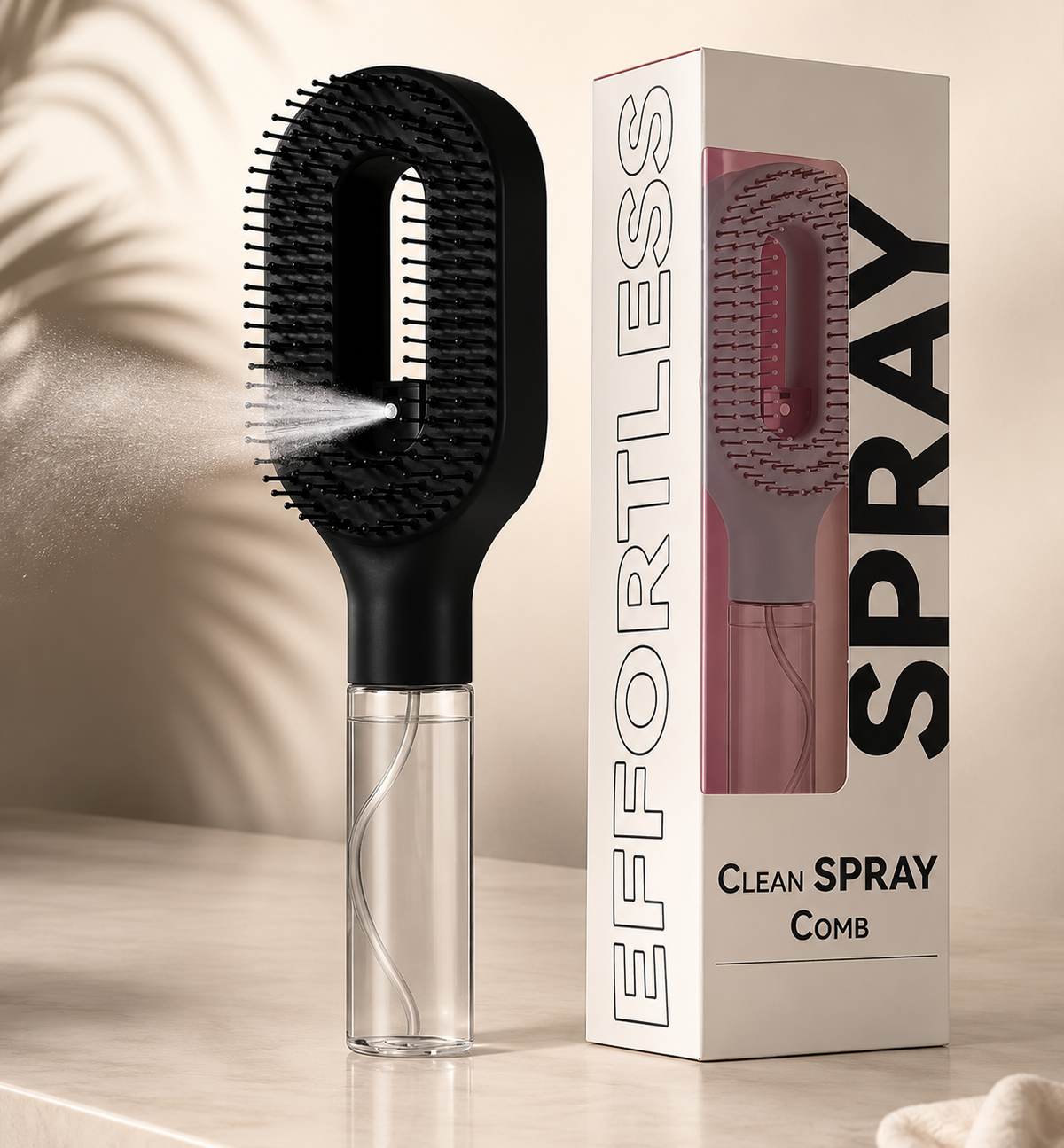 DewBrush – 2-in-1 Misting Detangle & Style Brush