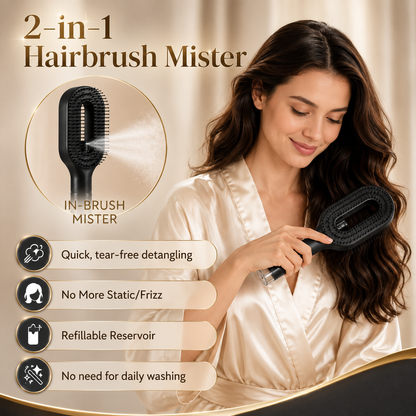 DewBrush – 2-in-1 Misting Detangle & Style Brush