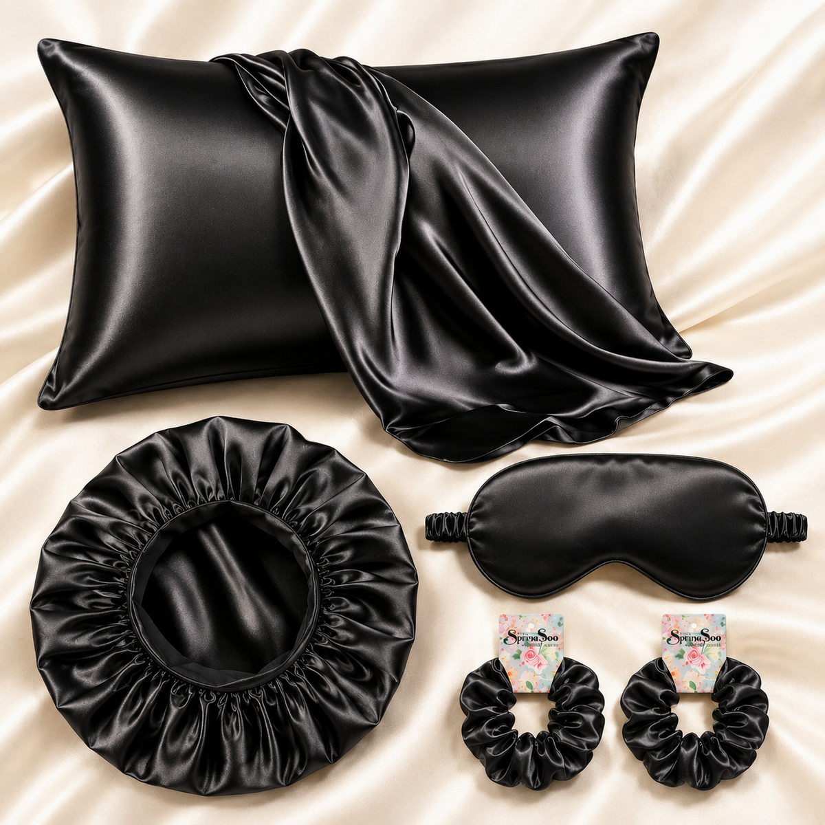 DreamSatin – 5-Piece Satin Look Sleep Set