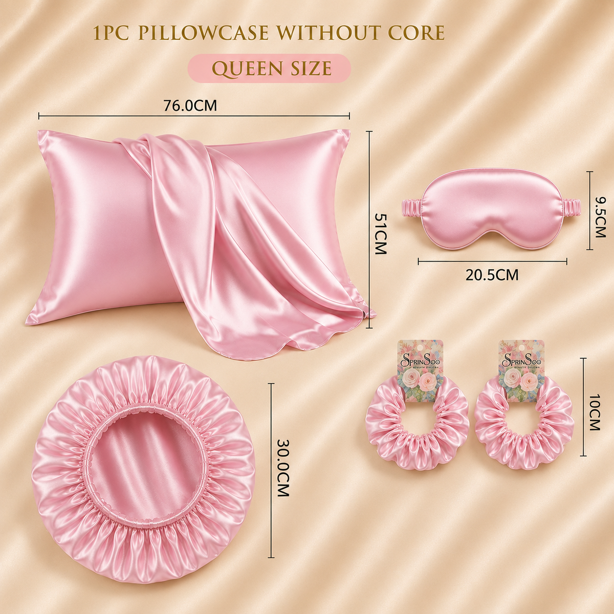 DreamSatin – 5-Piece Satin Look Sleep Set