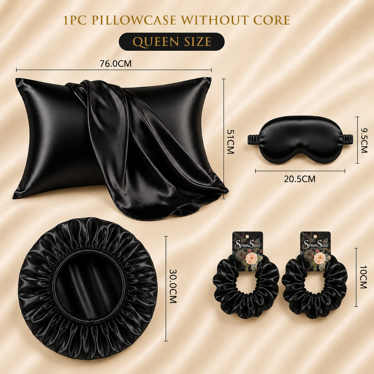 DreamSatin – 5-Piece Satin Look Sleep Set