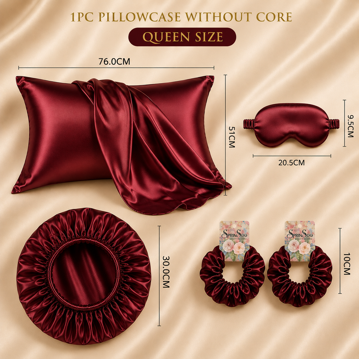 DreamSatin – 5-Piece Satin Look Sleep Set