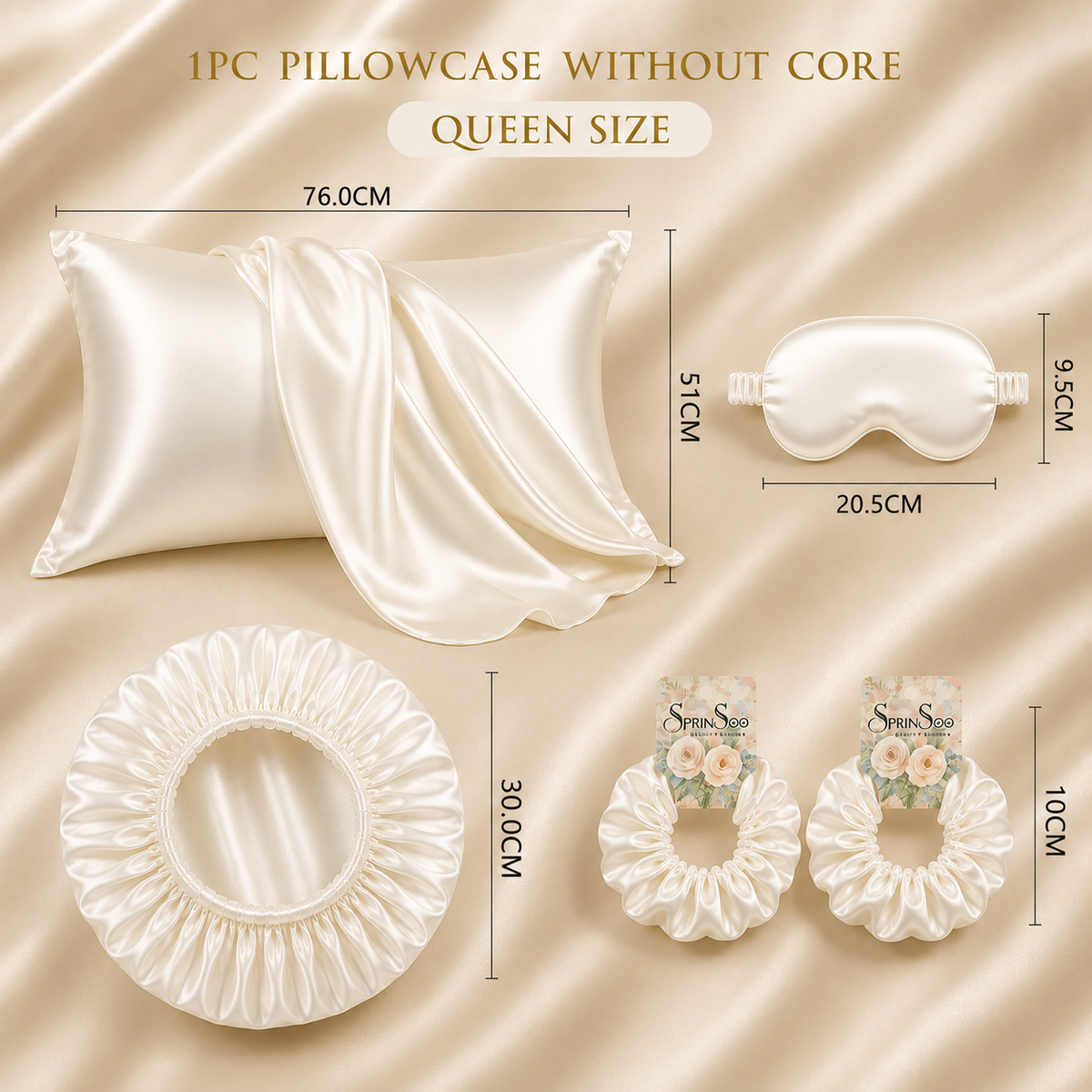 DreamSatin – 5-Piece Satin Look Sleep Set