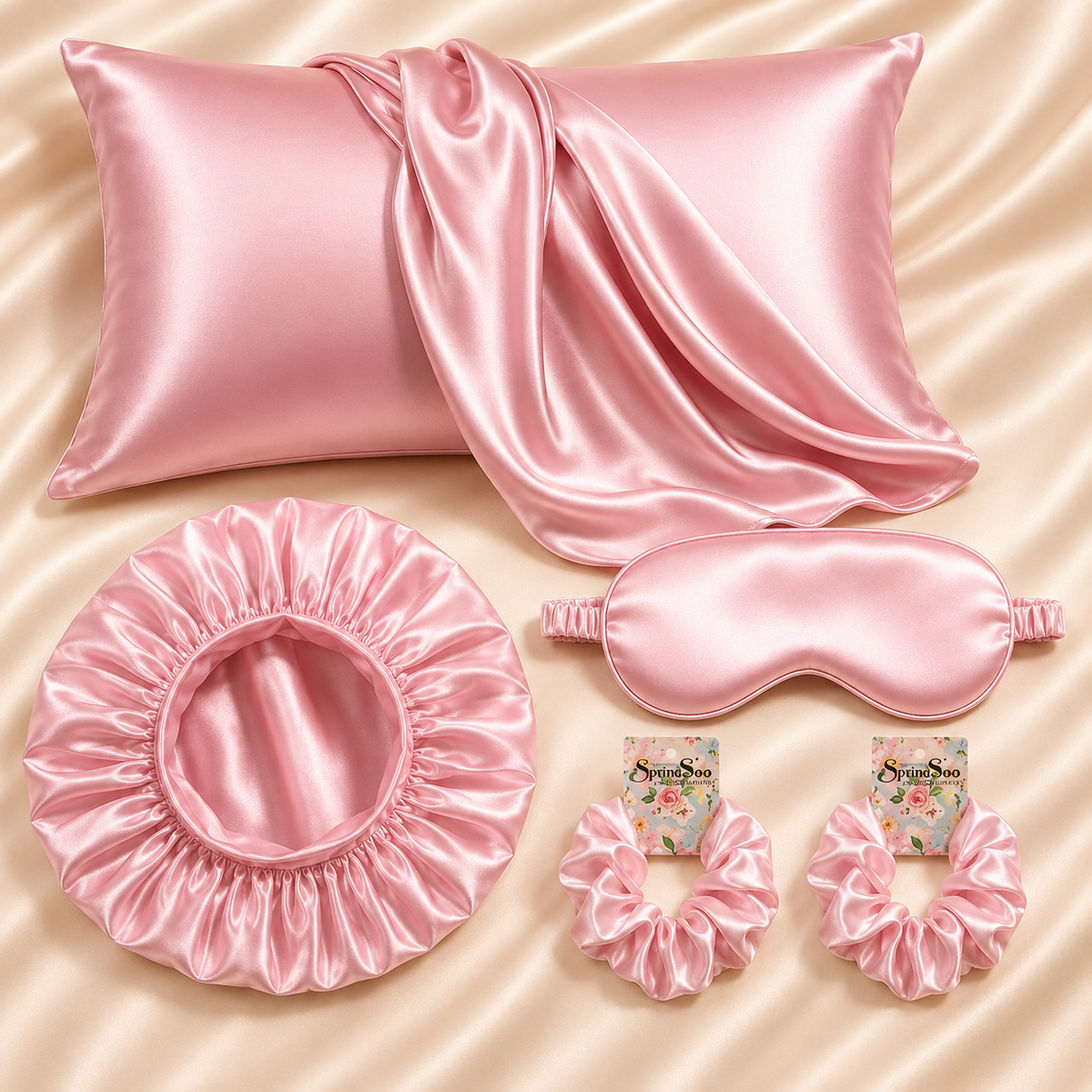 DreamSatin – 5-Piece Satin Look Sleep Set