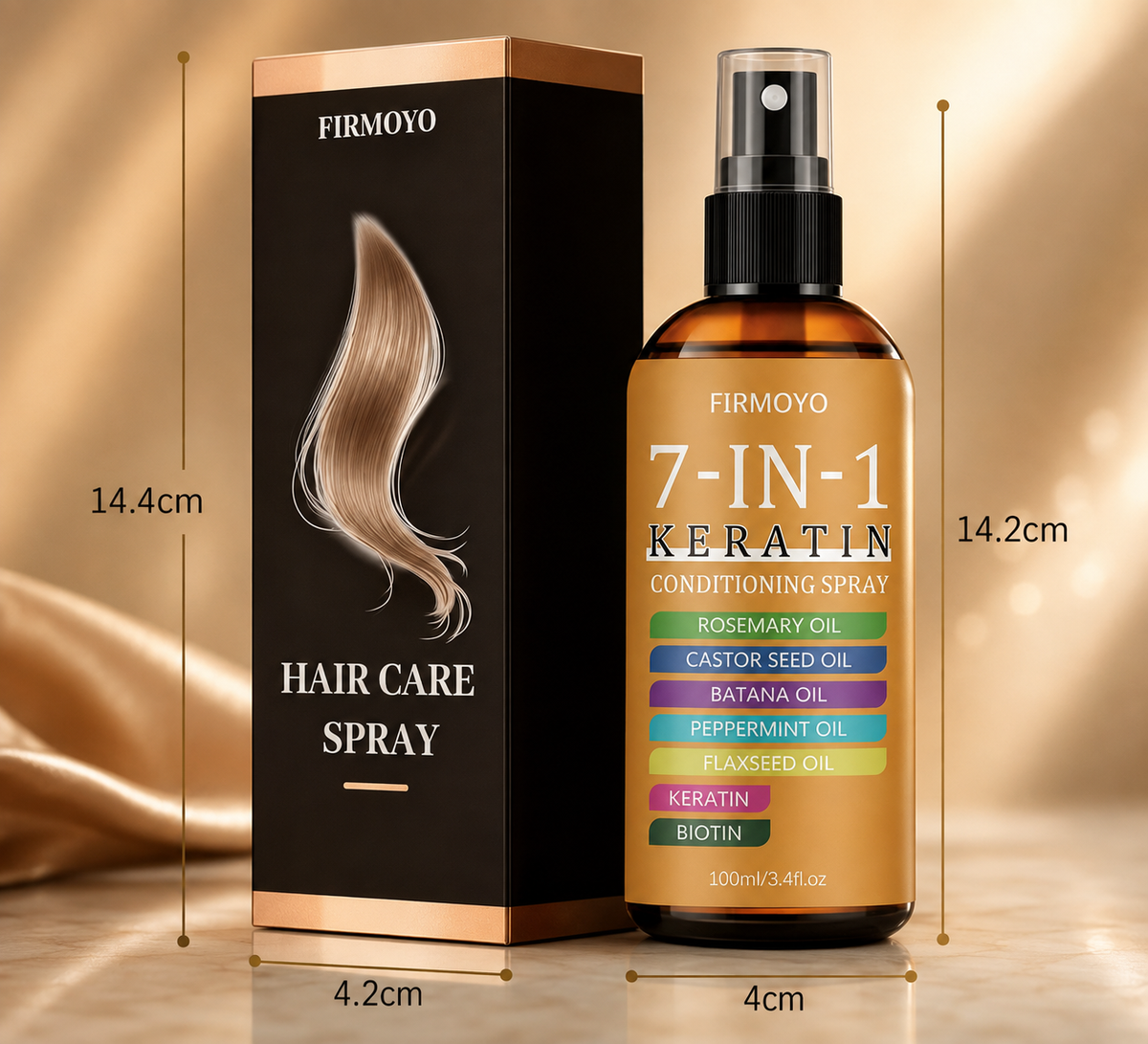 VelvetMist 7-in-1 Keratin Spray - Dimensions