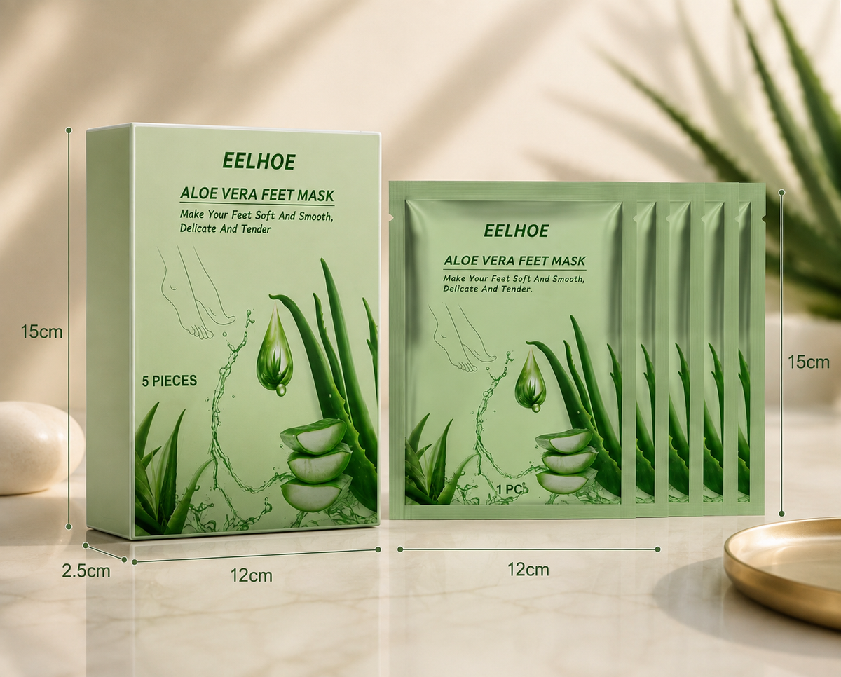 SoleSilk Aloe Vera Foot Mask - Dimensions 15x12x2.5cm