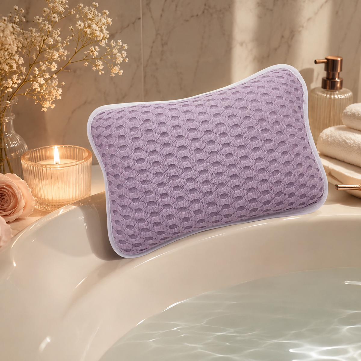 SoakLux Spa Bath Pillow - Lavender lifestyle