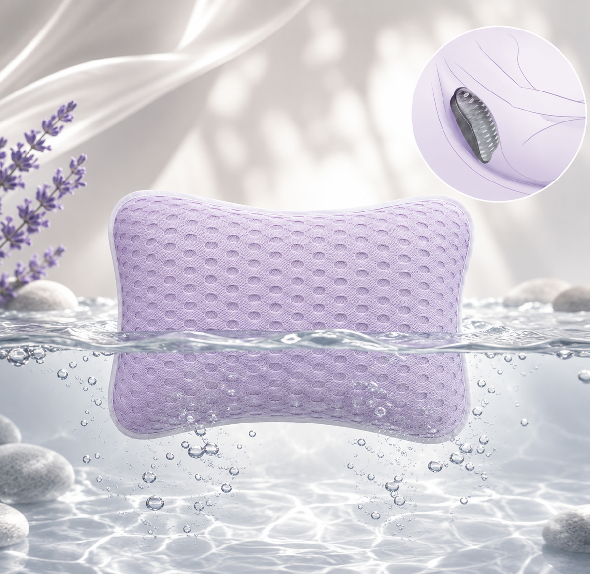SoakLux Spa Bath Pillow - Water feature
