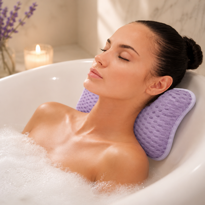 SoakLux Spa Bath Pillow - Model in bath