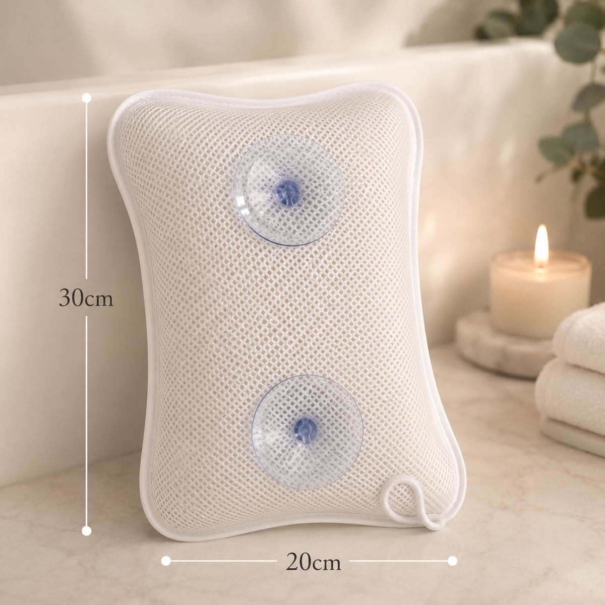 SoakLux Spa Bath Pillow - Dimensions 30x20cm